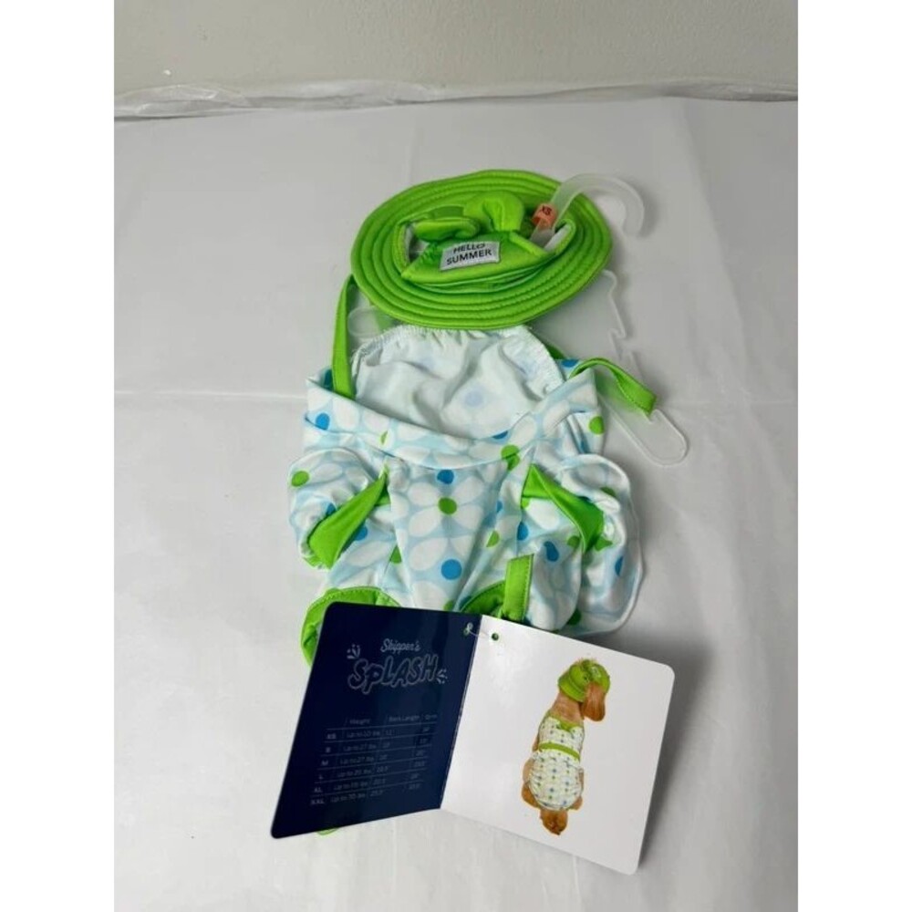 Skipper’s Splash Dog Swimsuit with Sun Hat Size XS NWT